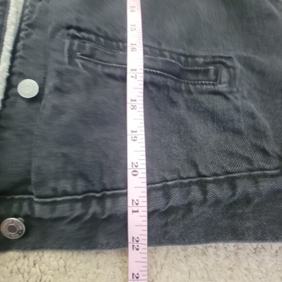 GAP Denim Trucker Jacket Womens / Unisex L Sherpa Lined Vintage Black - Picture 5 of 10